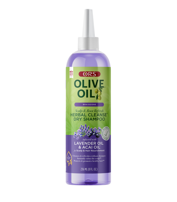 ORS™ Olive Oil Braidzone Herbal Cleanse Dry Shampoo with Lavender Oil and Acai Oil for Scalp & Hair (236 ml / 8 fl oz)