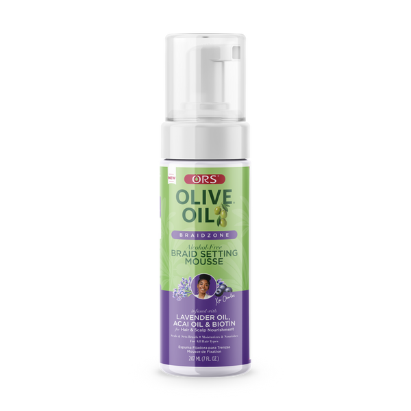 ORS™ Olive Oil Braidzone Braid Setting Mousse with Lavender Oil and Acai Oil for Scalp & Hair (207 ml / 7 fl oz)