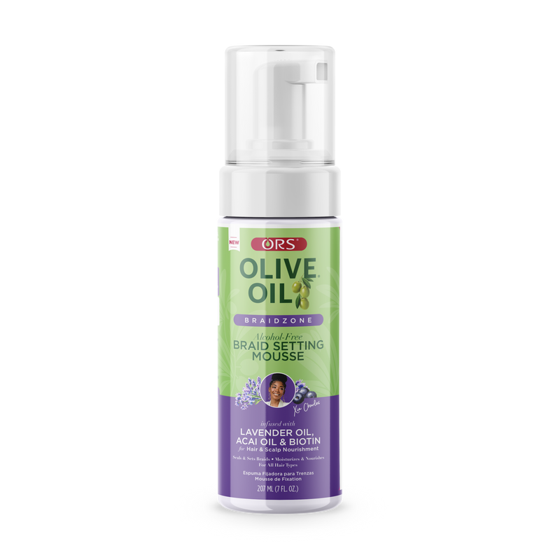 ORS™ Olive Oil Braidzone Braid Setting Mousse with Lavender Oil and Acai Oil for Scalp & Hair (207 ml / 7 fl oz)